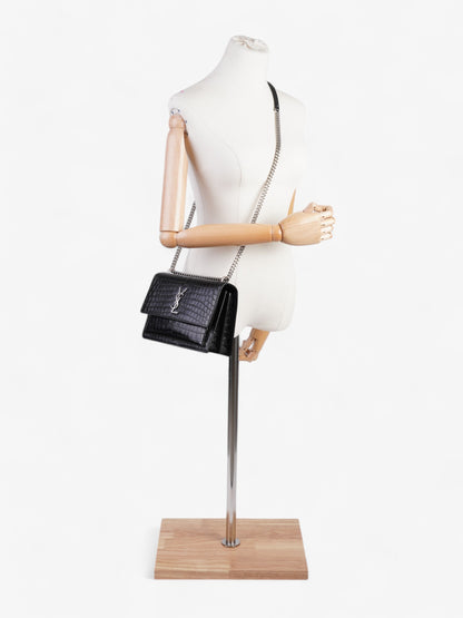 Saint Laurent Sunset Leather Black Shoulder Bag Style 11