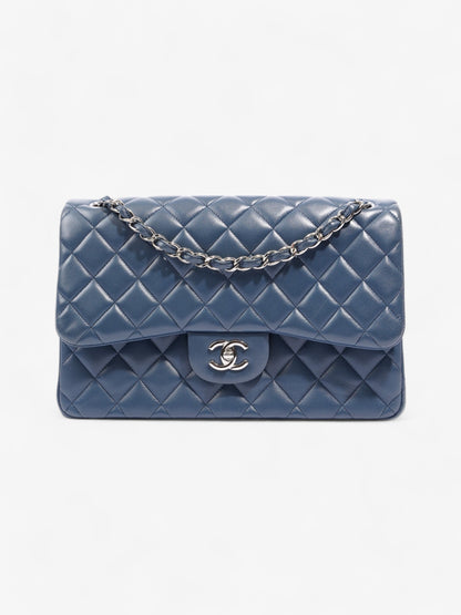 Chanel Classic Flap Blue Lambskin Leather Large