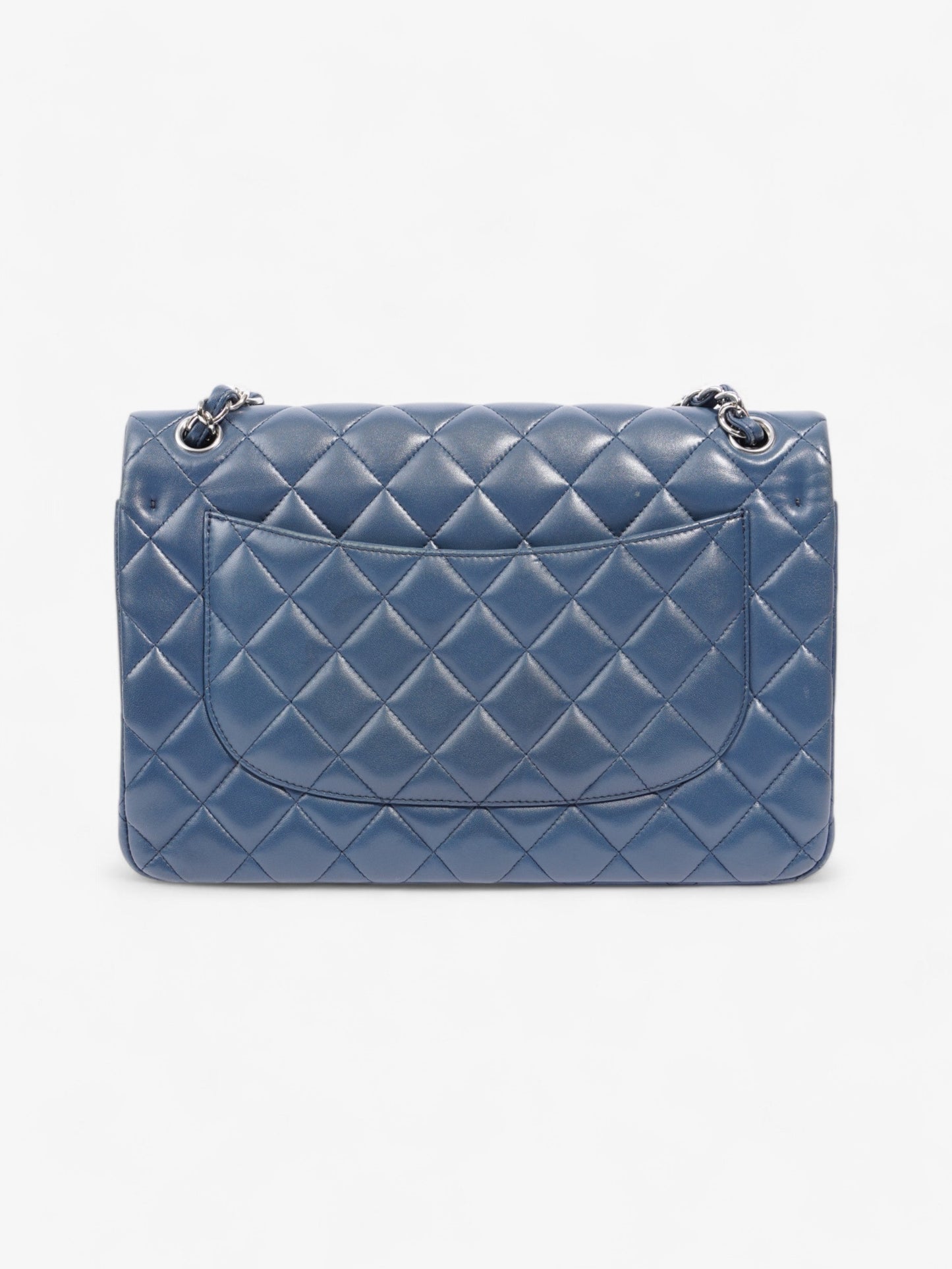 Chanel Classic Flap Blue Lambskin Leather Large