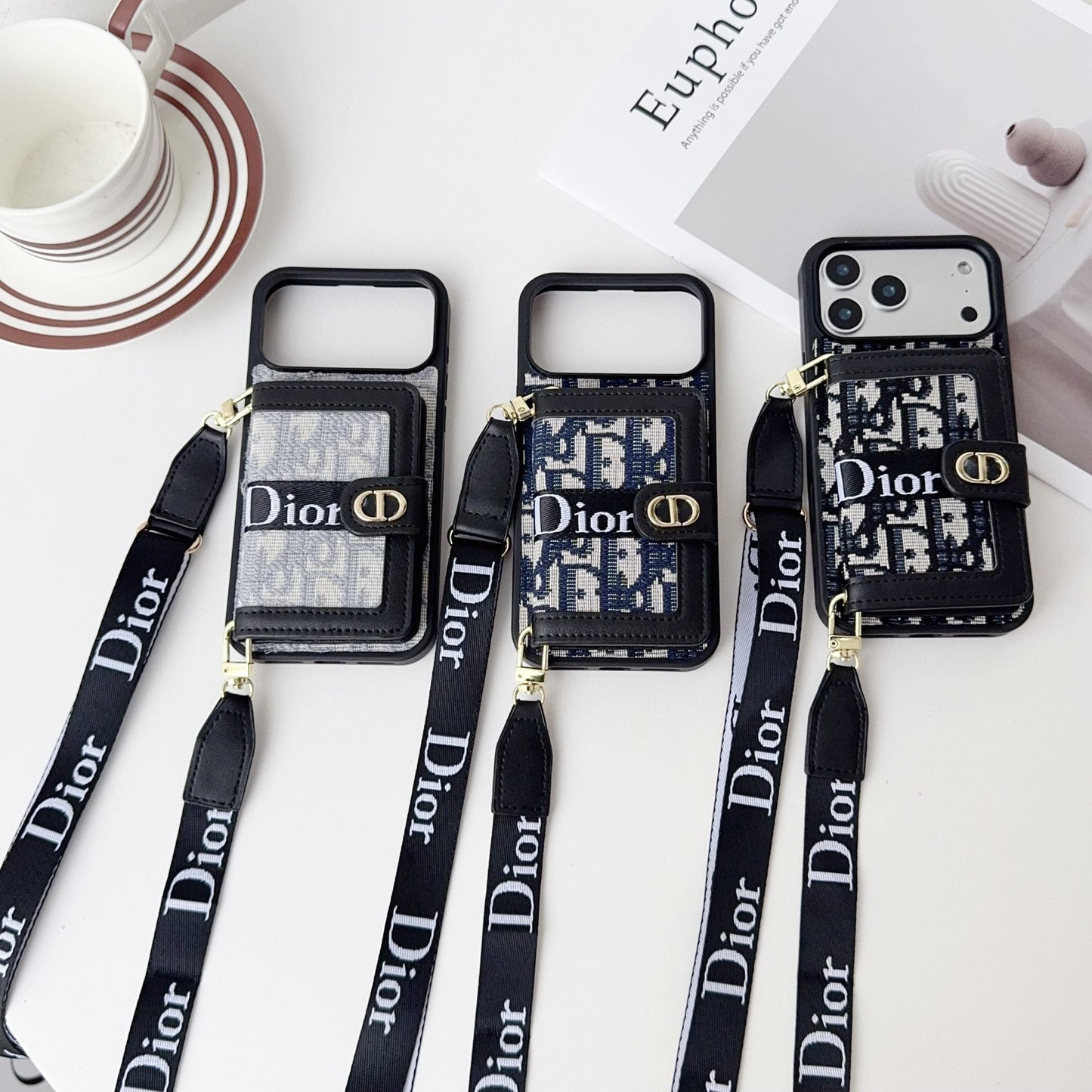 Fabric Canvas Dior Crossbody Case iPhone