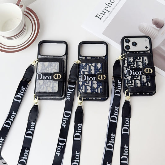 Fabric Canvas Dior Crossbody Case iPhone