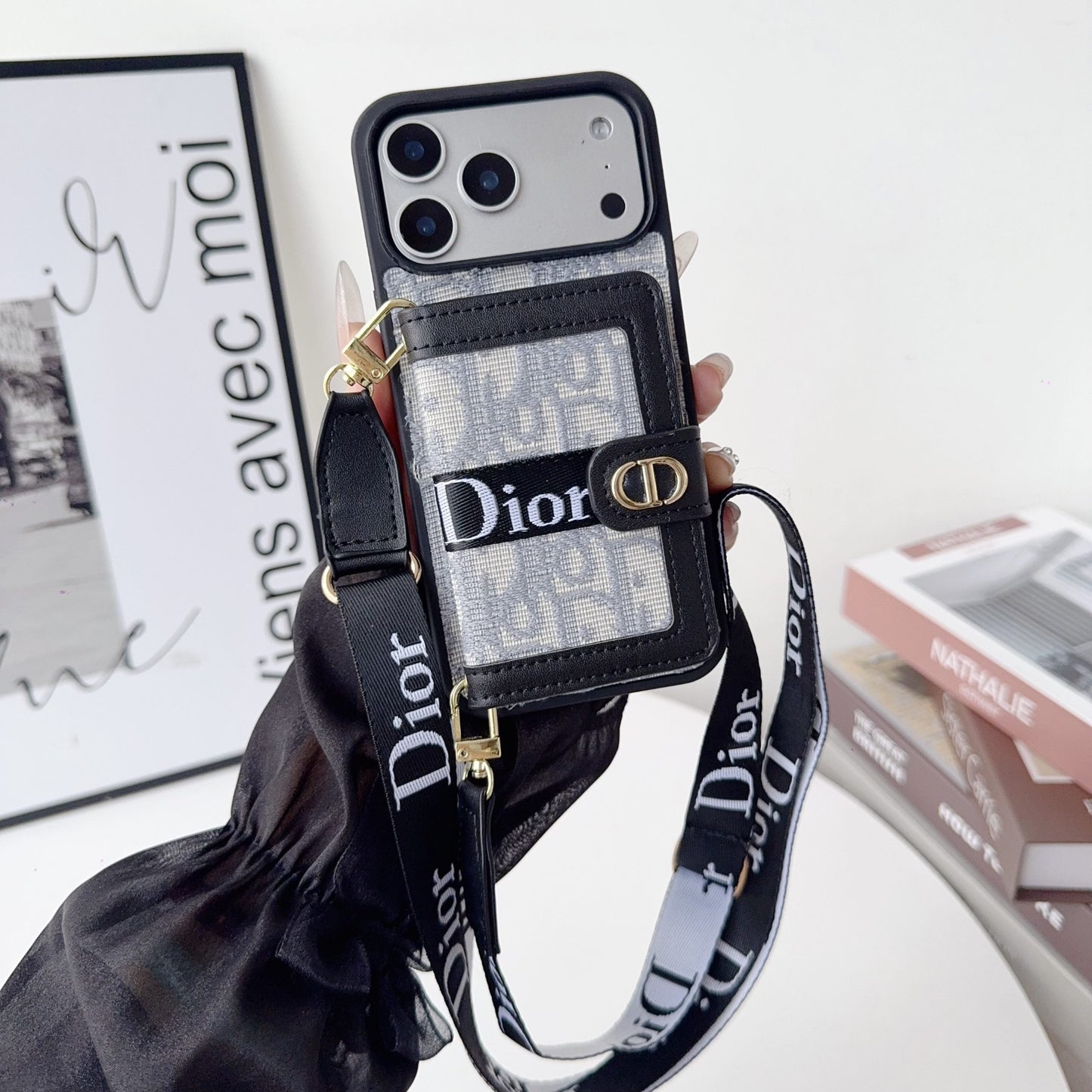 Fabric Canvas Dior Crossbody Case iPhone