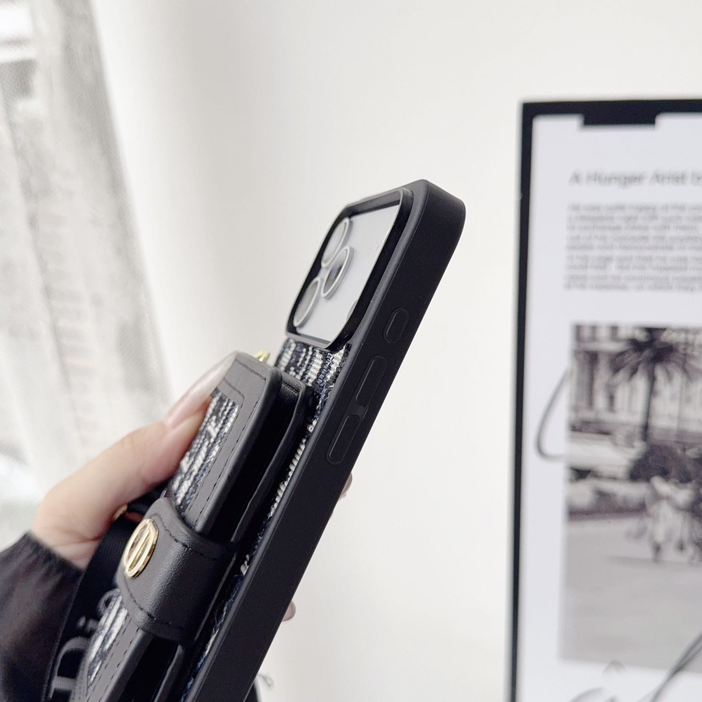 Fabric Canvas Dior Crossbody Case iPhone