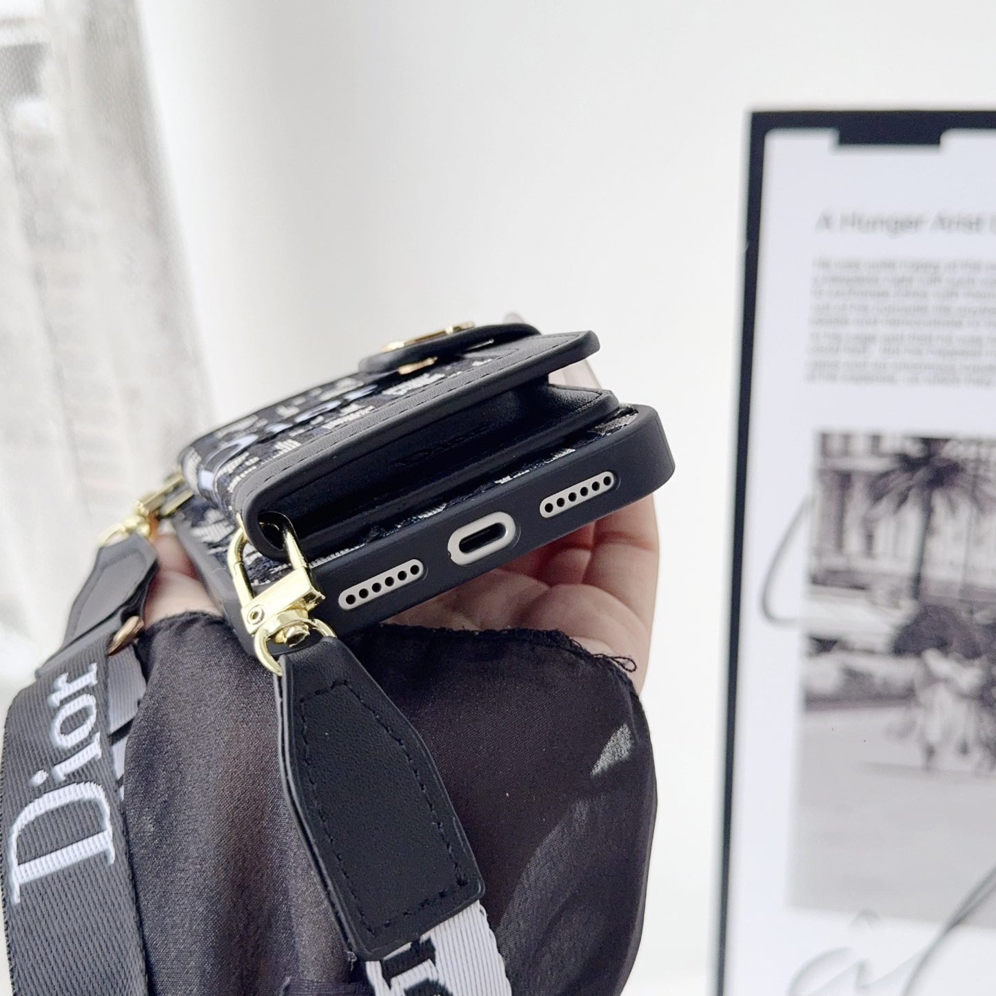 Fabric Canvas Dior Crossbody Case iPhone