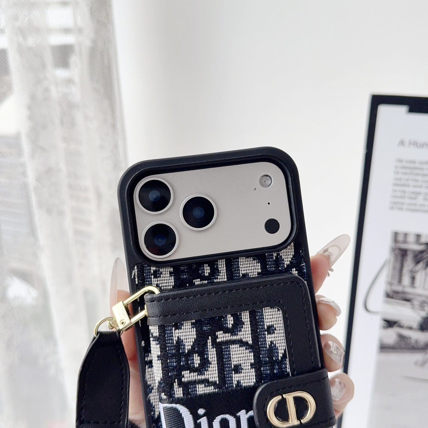 Fabric Canvas Dior Crossbody Case iPhone