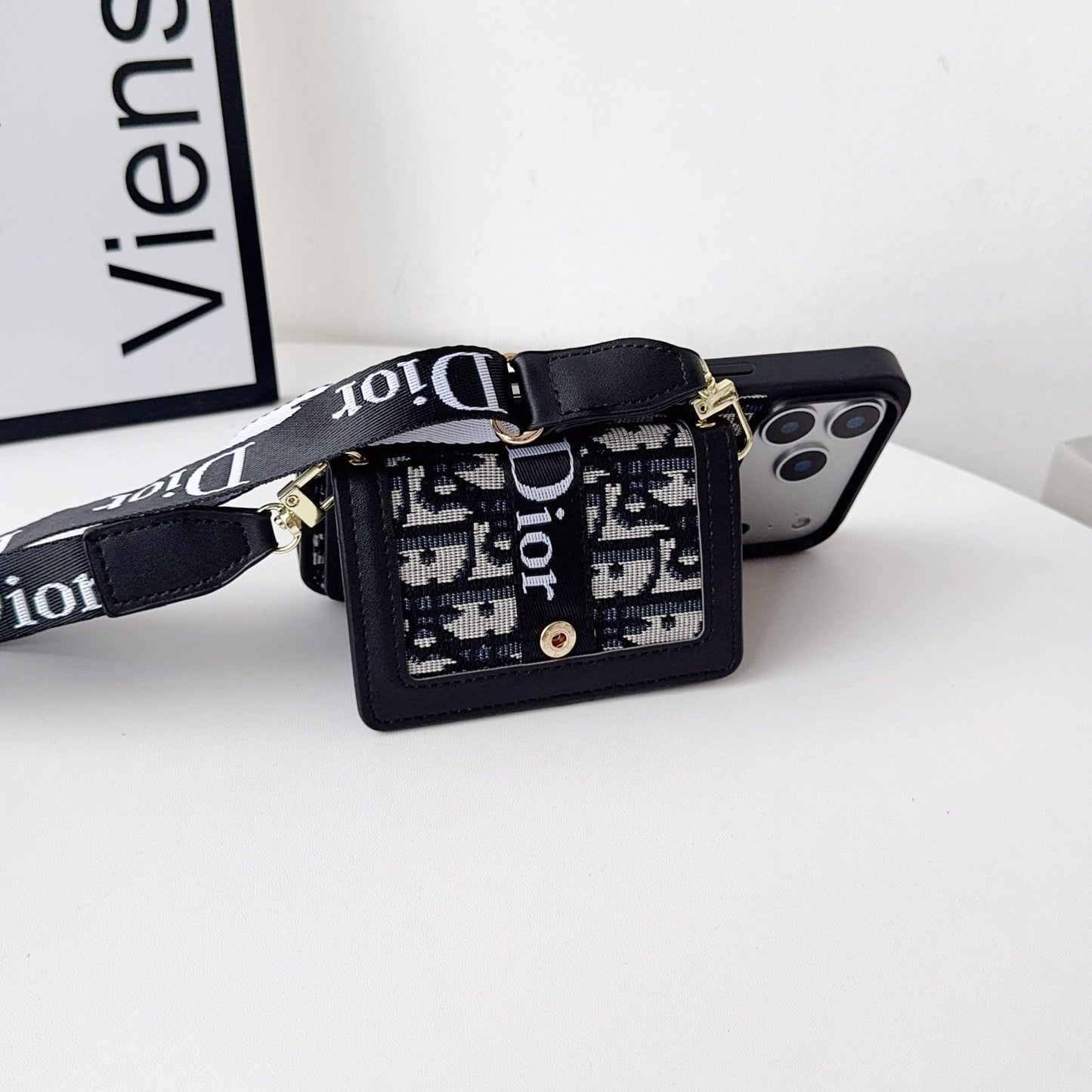 Fabric Canvas Dior Crossbody Case iPhone