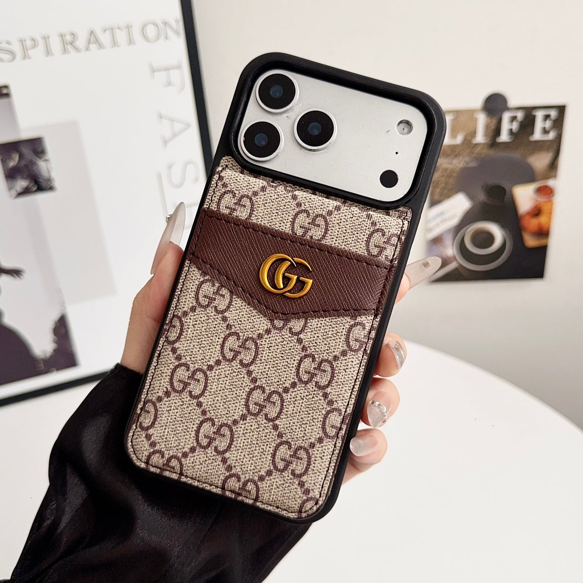 Folding Card Holder Louis V Iphone Case 12/13/14/15/16/17/Pro/Pro Max/ Plus/Air / 18 Pro / 18 Pro Max