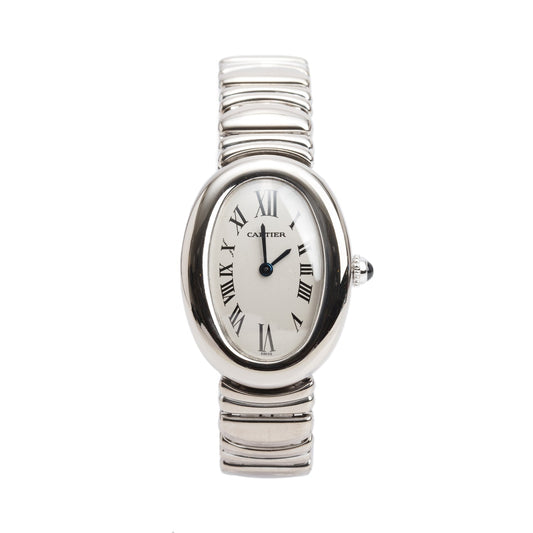 Cartier 18k White Gold Baignoire Quartz Watch, Small Model 1955