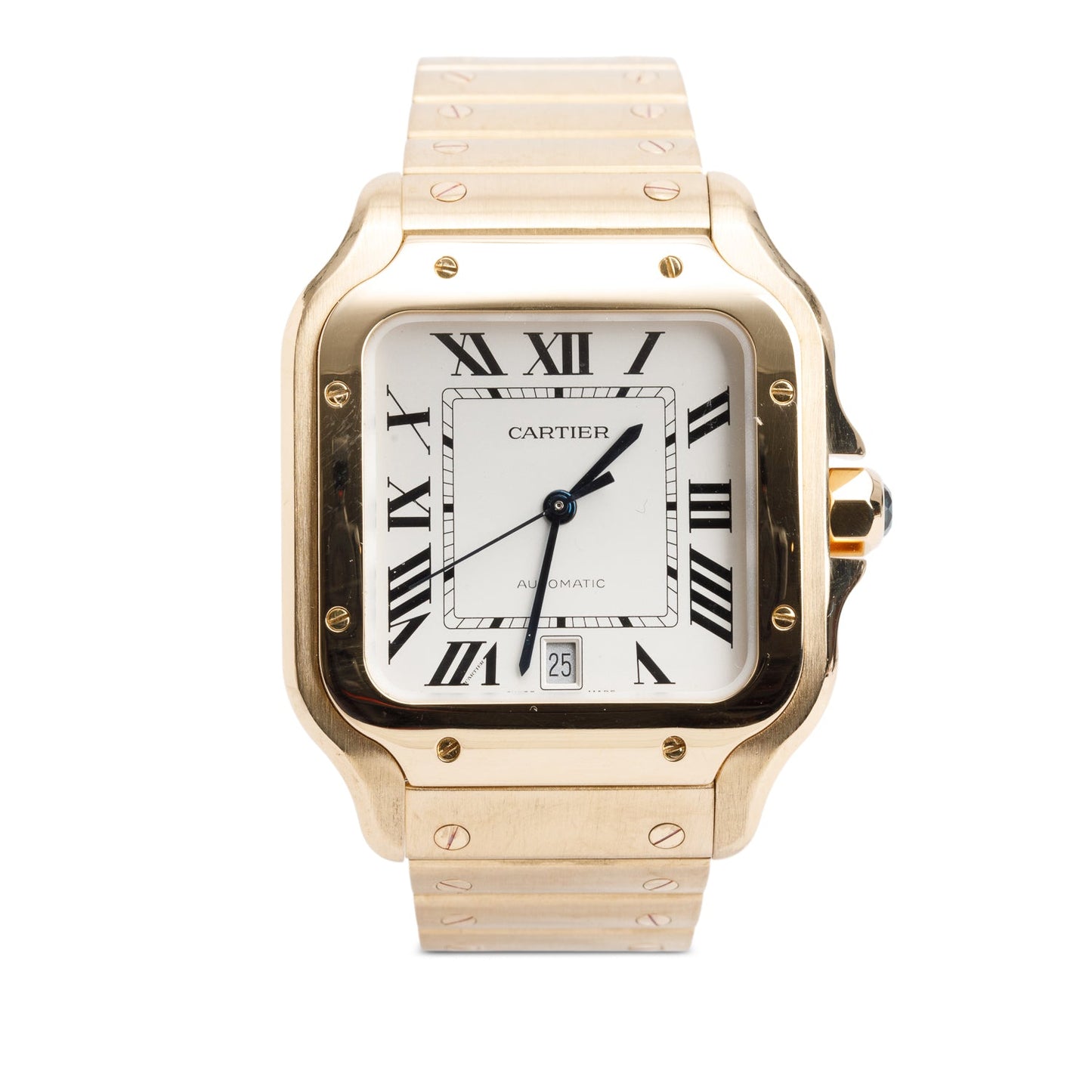 Cartier 18k Yellow Gold Santos de Cartier Automatic Watch, Large Model 4070 w/ Box & Receipt