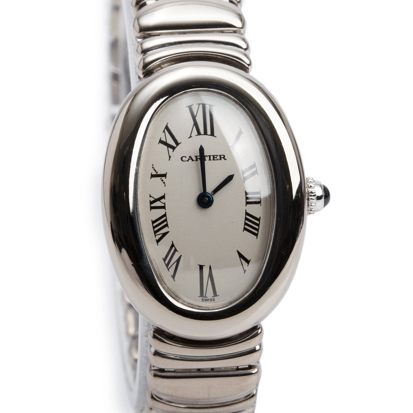 Cartier 18k White Gold Baignoire Quartz Watch, Small Model 1955