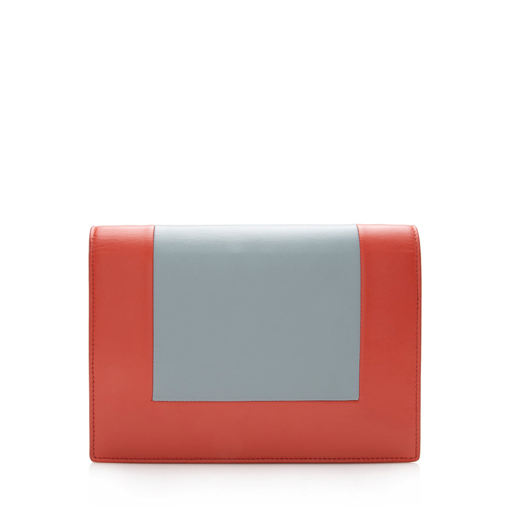 Celine Lambskin Frame Evening Clutch on Chain Crossbody Bag (SHF-14477)