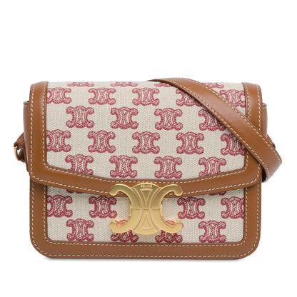 Celine Teen Embroidered Canvas Triomphe Crossbody (MLB-fY2a1z)