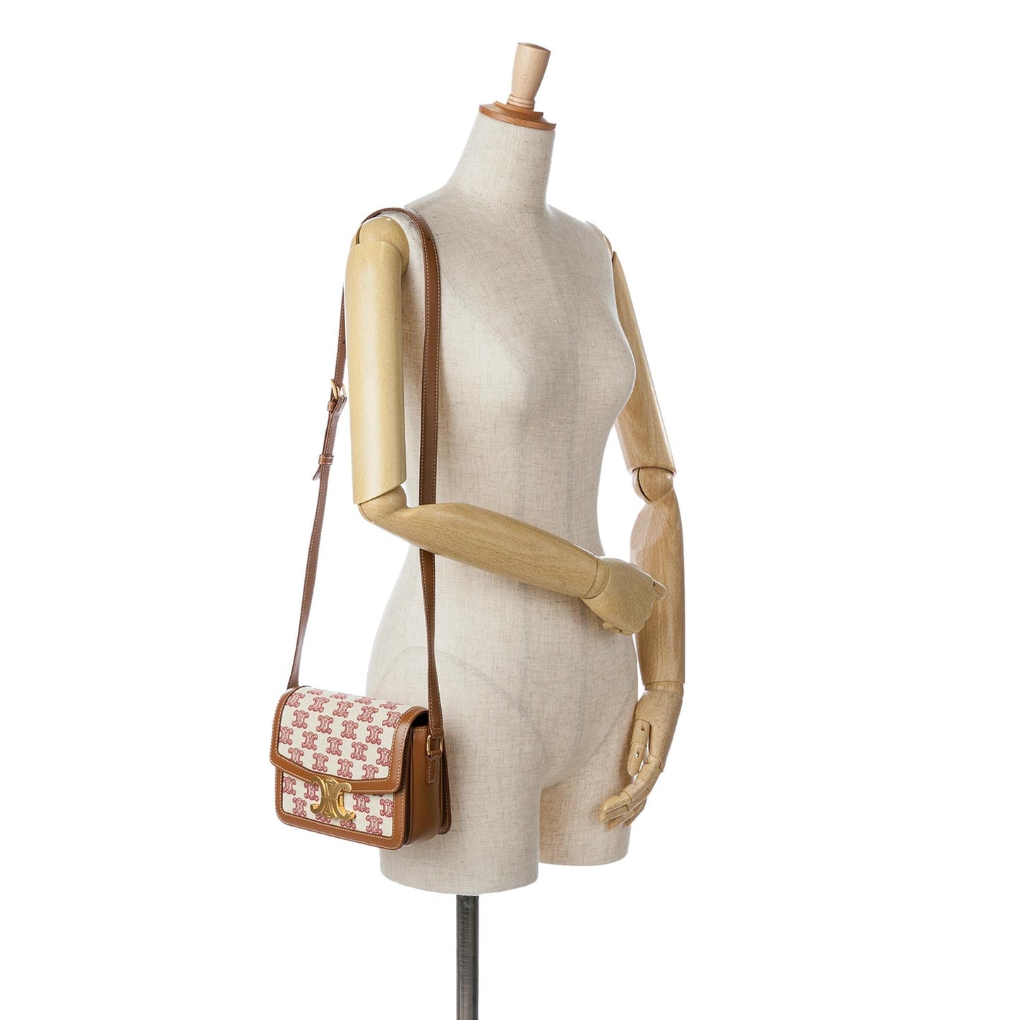 Celine Teen Embroidered Canvas Triomphe Crossbody (MLB-fY2a1z)