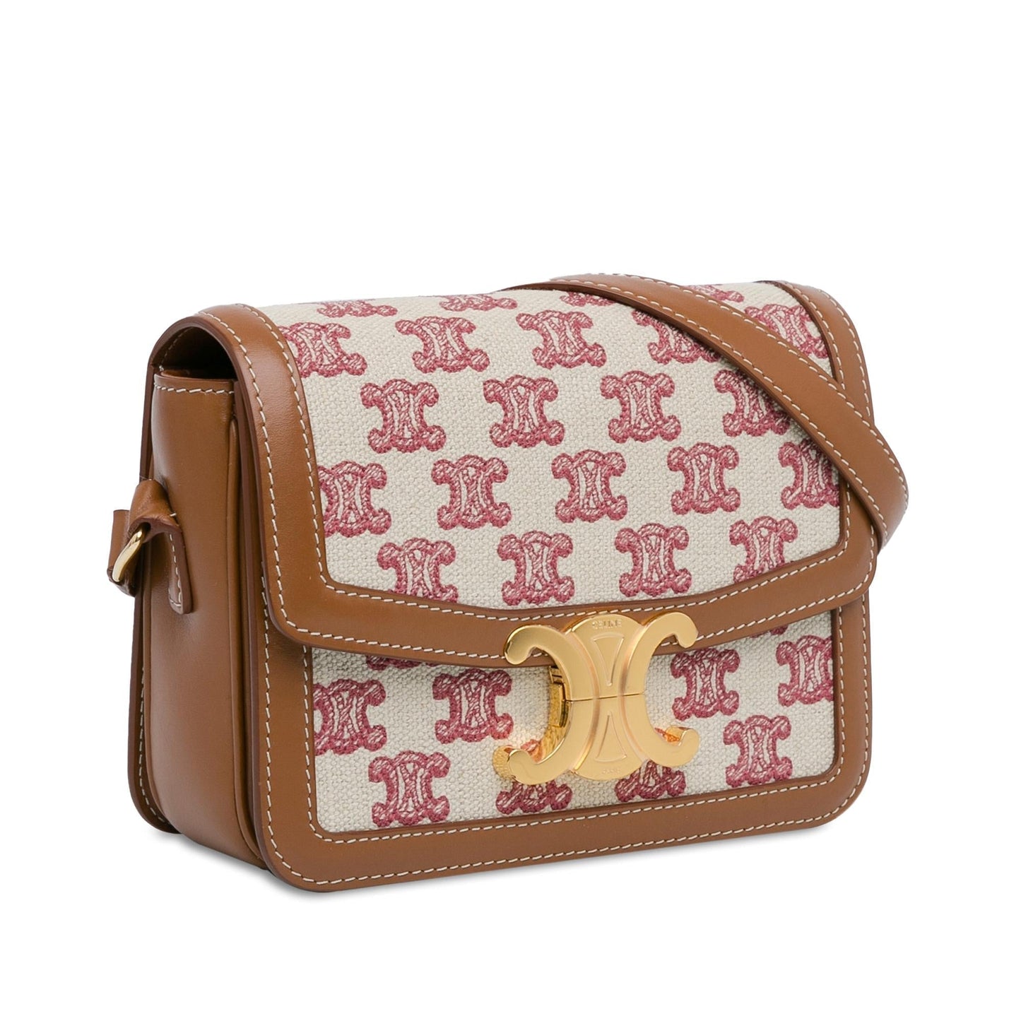 Celine Teen Embroidered Canvas Triomphe Crossbody (MLB-fY2a1z)