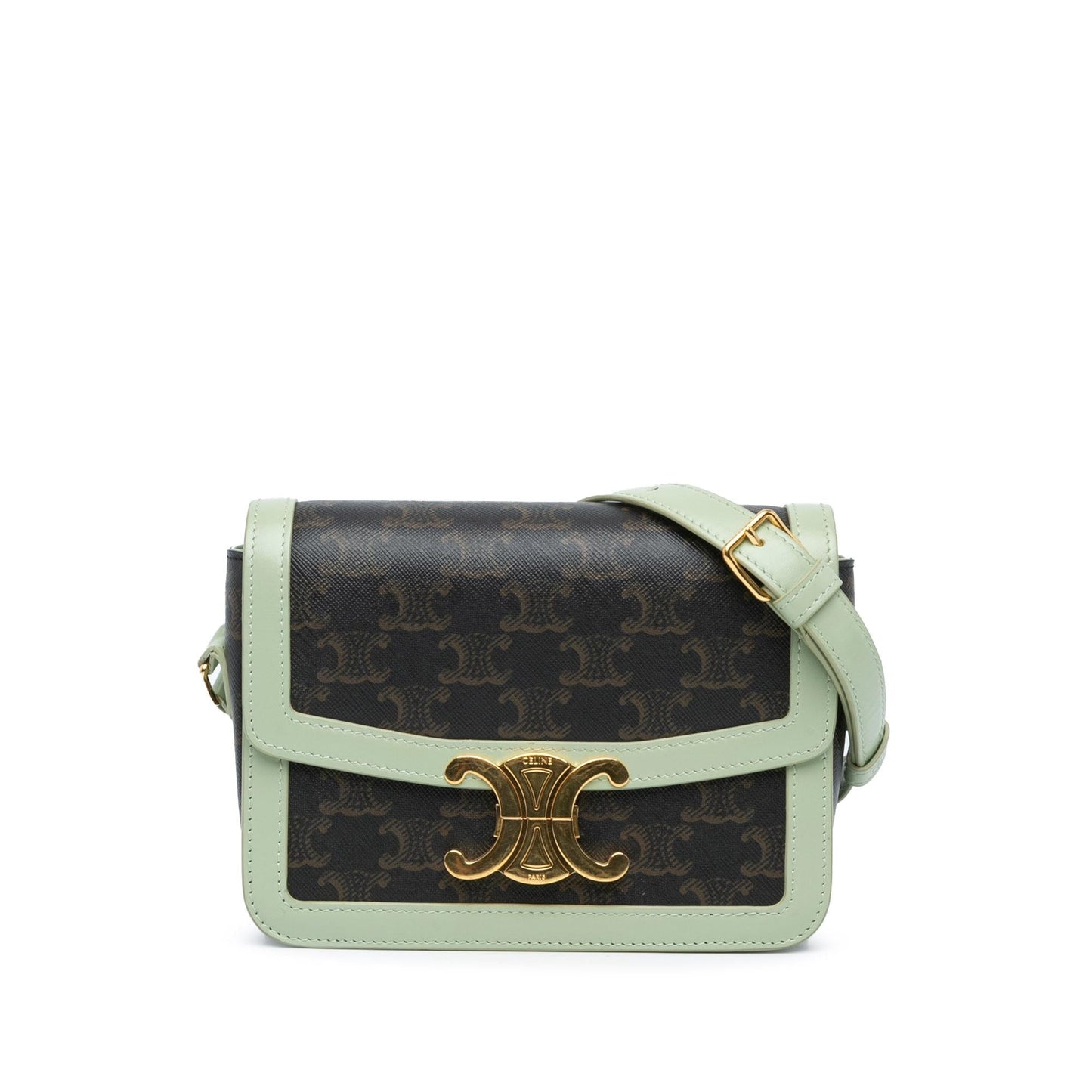 Celine Teen Triomphe Coated Canvas Crossbody (MLB-BkfEzs)