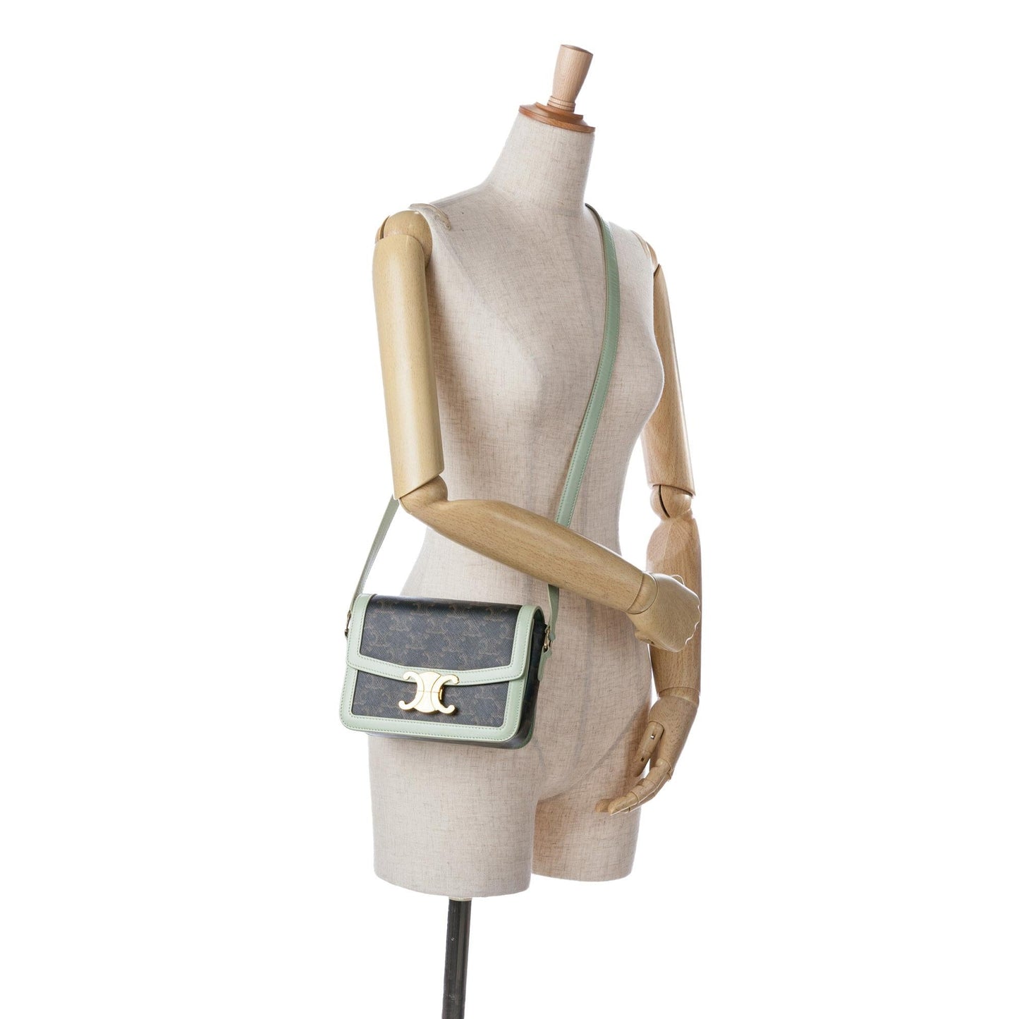 Celine Teen Triomphe Coated Canvas Crossbody (MLB-BkfEzs)