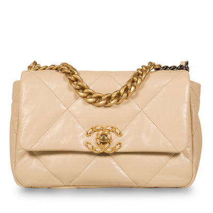 Chanel Chanel 19 Lambskin Gold Shoulder Bag Style 25