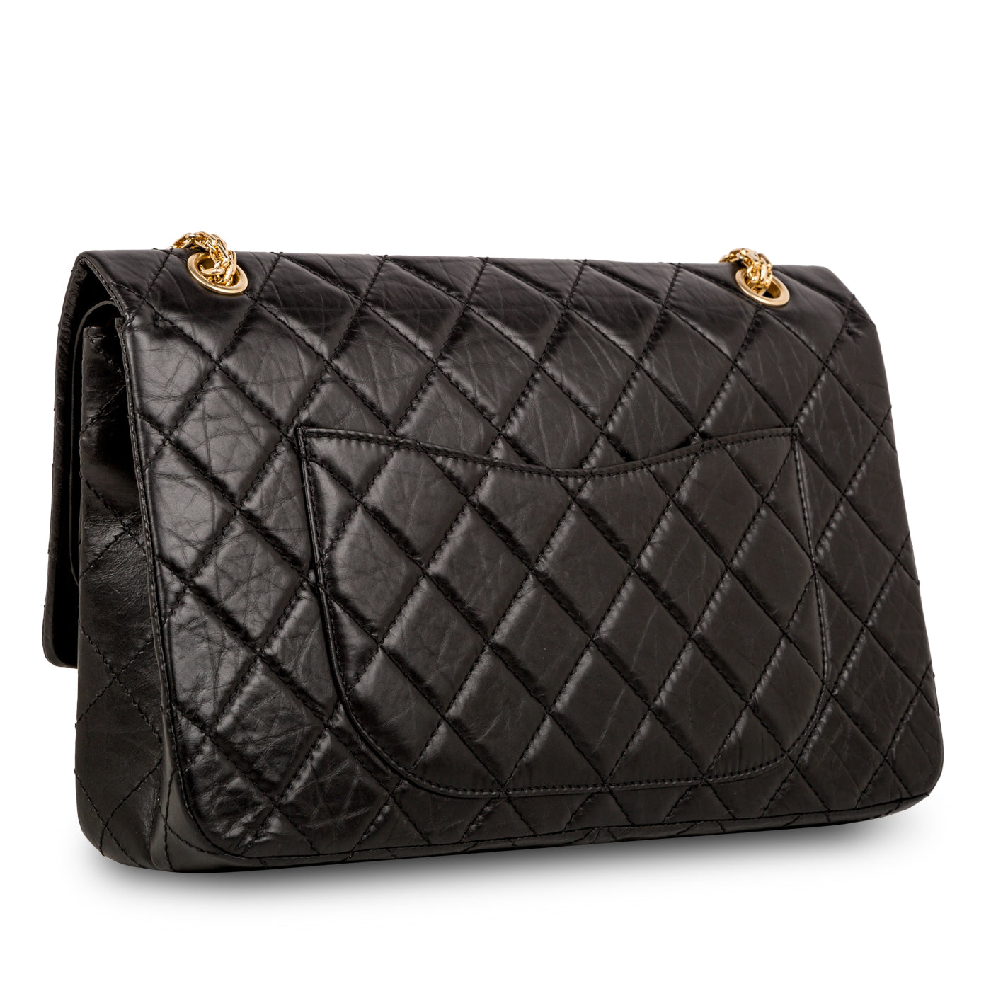 Chanel Classic Flap Calfskin Black Shoulder Bag Style 17