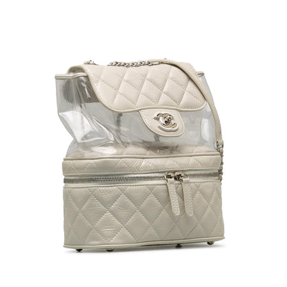 Chanel Gabrielle Lambskin White Shoulder Bag Style 3