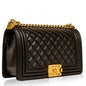 Chanel Boy Bag Lambskin Black Shoulder Bag Style 11
