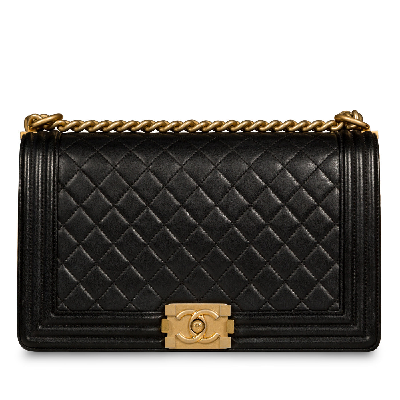Chanel Boy Bag Lambskin Black Shoulder Bag Style 5