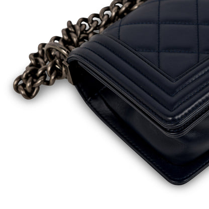 Chanel Boy Bag Lambskin Black Shoulder Bag Style 45
