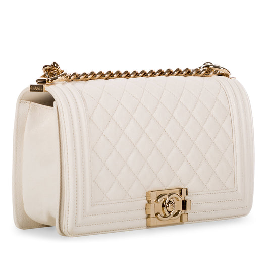 Chanel Boy Bag Caviar Gold Shoulder Bag Style 5
