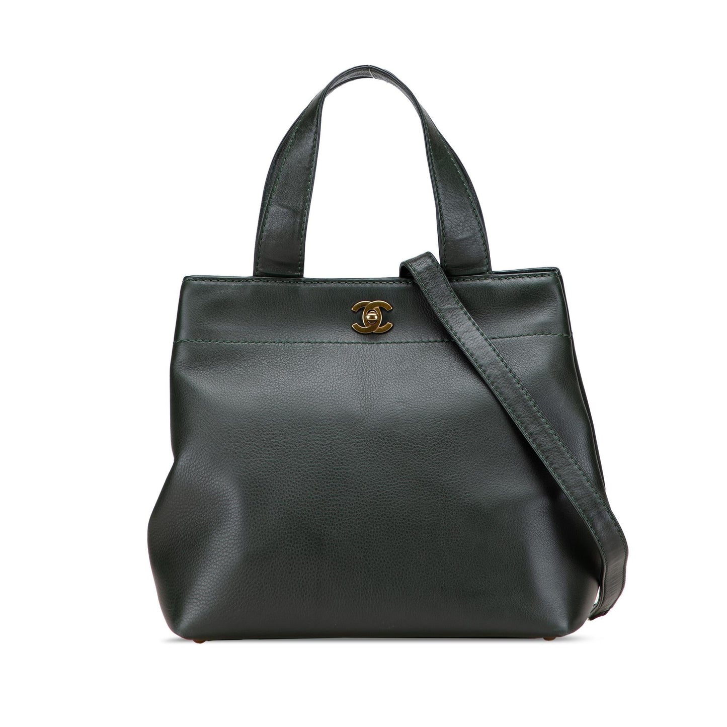 Chanel Cc Calfskin Turnlock Tote