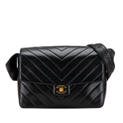 Chanel Cc Chevron Lambskin Flap
