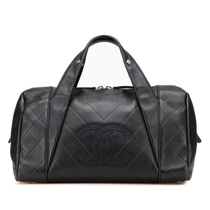 Chanel Cc Chevron Quilted Lambskin Boston