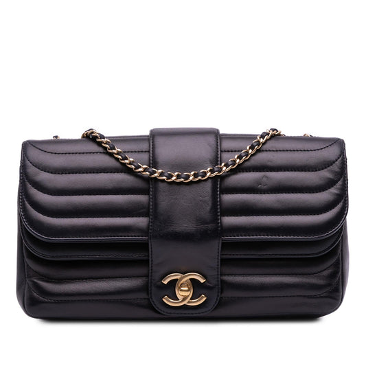 Chanel Cc Horizontal Quilted Lambskin Double Flap