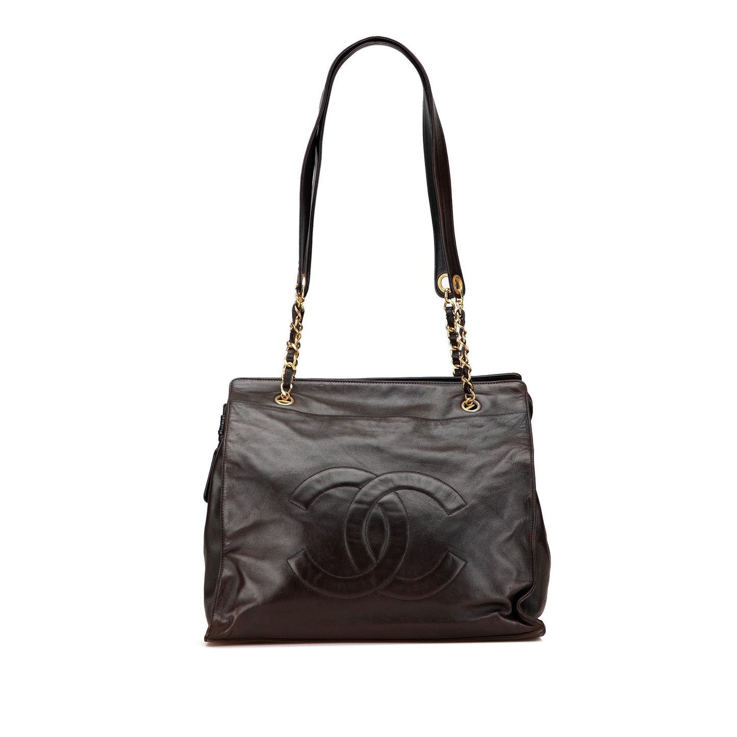 Chanel Gabrielle Lambskin Brown Tote Bag Lambskin