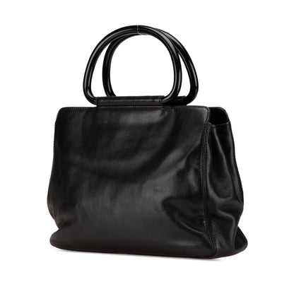 Chanel Cc Lambskin Tortoise Handle Tote