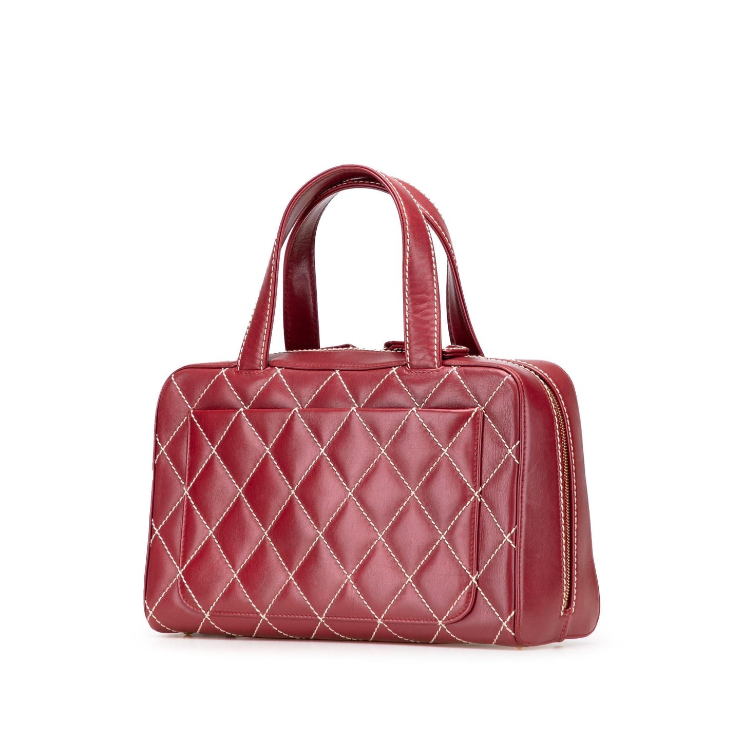 Chanel Cc Lambskin Wild Stitch Handbag