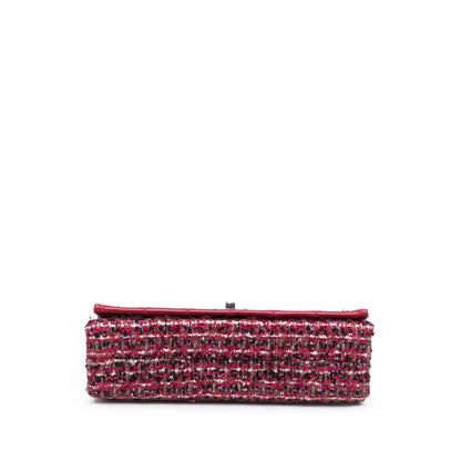 Chanel Cc Lambskin And Tweed Flap