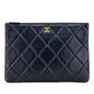 Chanel Cc Large Quilted Lambskin O Case Clutch