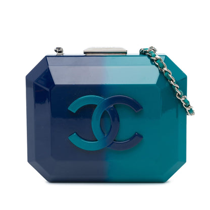 Chanel Cc Ombre Acrylic Clutch On Chain
