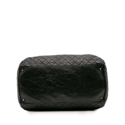 Chanel Cc Quilted Aged Calfskin Coco Rider Bowling Bag