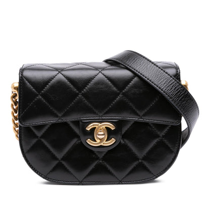 Chanel Gabrielle Calfskin Black Shoulder Bag