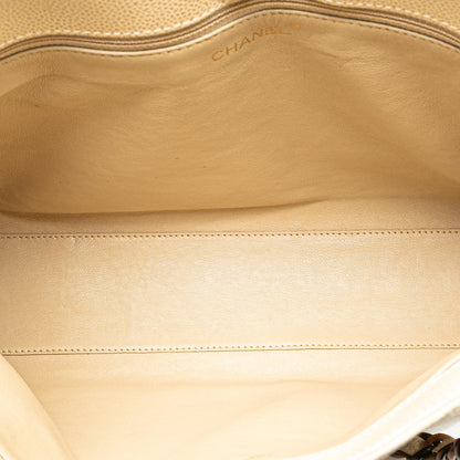 Chanel Cc Quilted Caviar Bekko Chain Tote