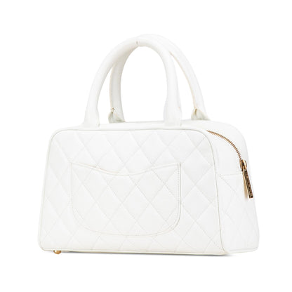 Chanel Cc Quilted Caviar Bowling Bag