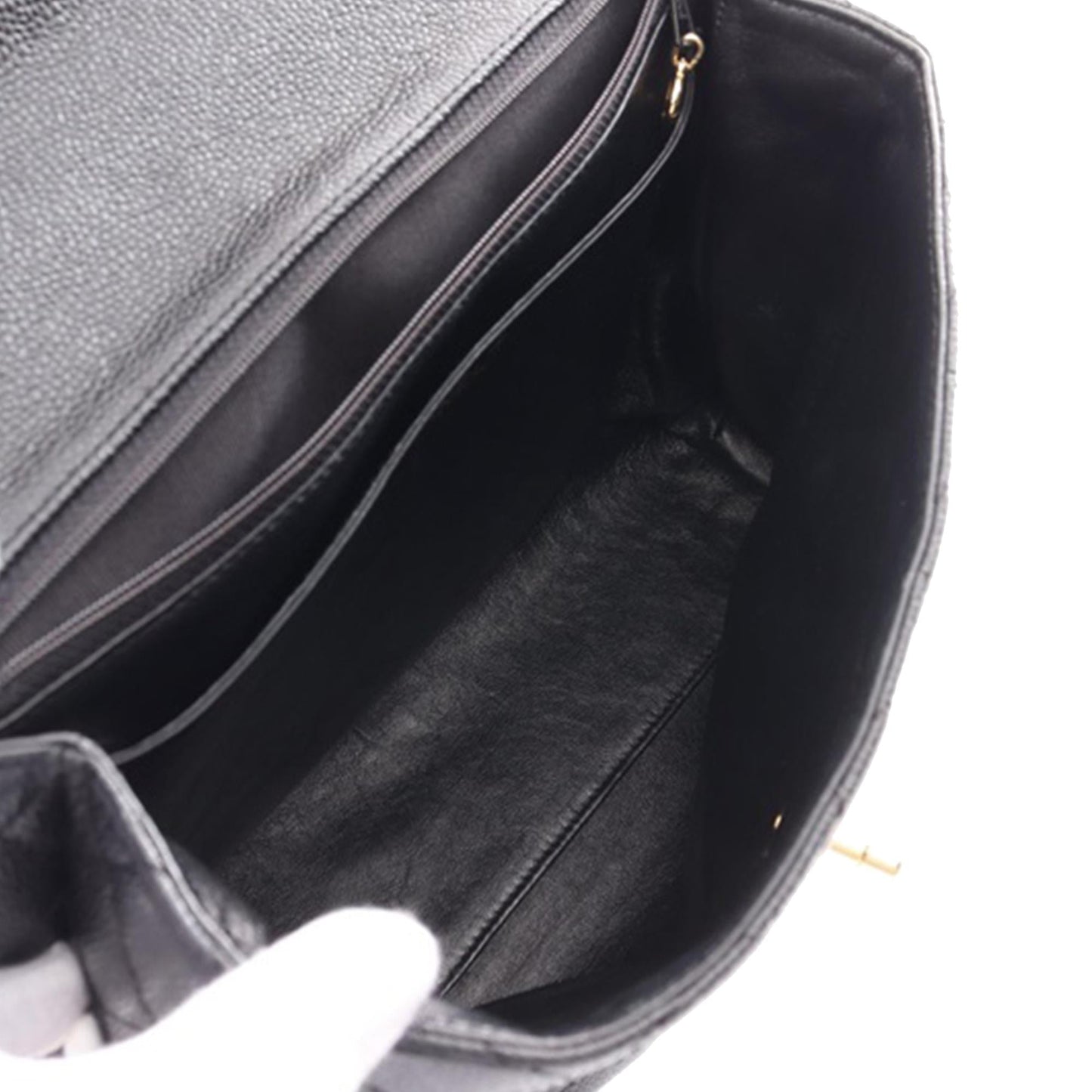 Chanel Cc Quilted Caviar Kelly Top Handle Bag
