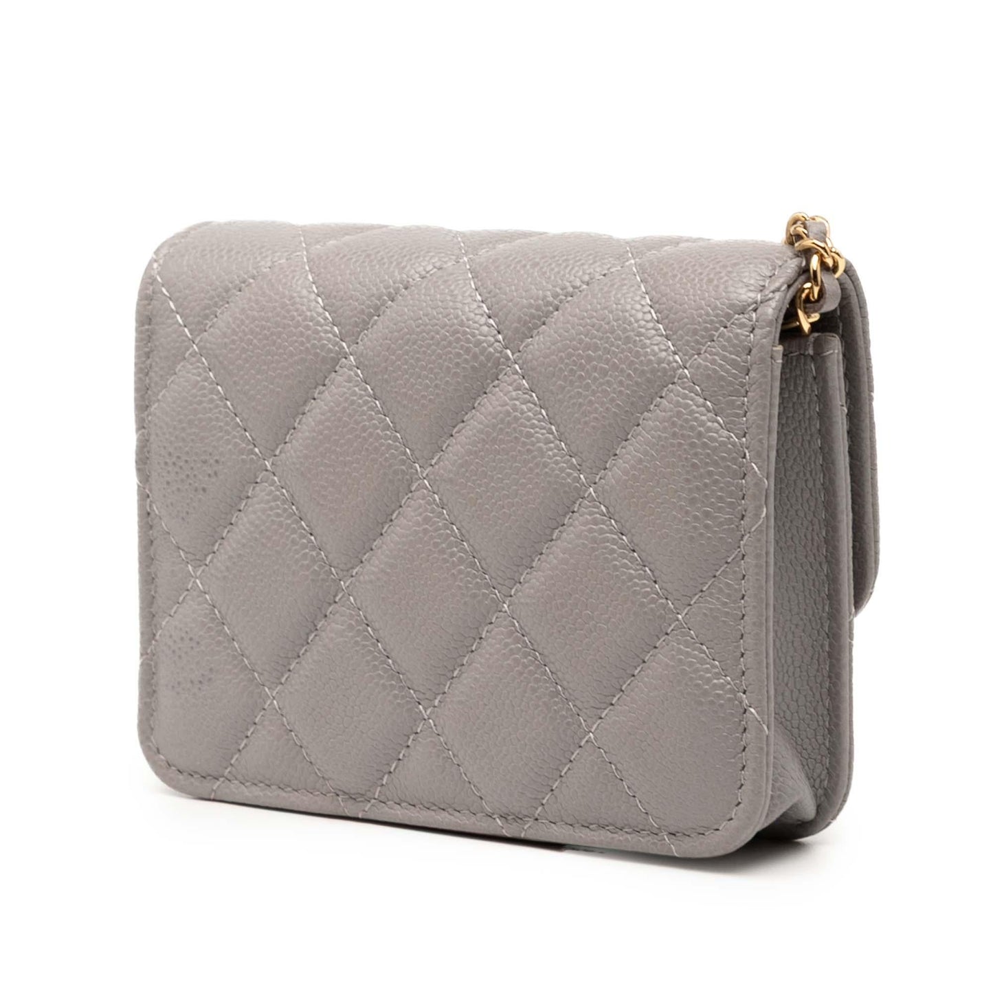 Chanel Cc Quilted Caviar Miss Coco Clutch With Chain