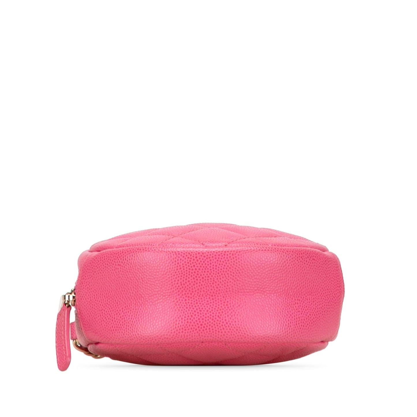 Chanel Cc Quilted Caviar Round Clutch With Chain
