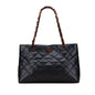 Chanel Cc Quilted Caviar Tortoise Chain Tote