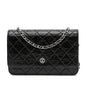 Chanel Cc Quilted Crinkled Patent Wallet On Chain