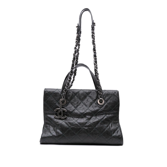 Chanel Cc Quilted Crumpled Caviar Crave Tote
