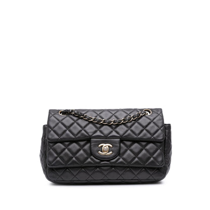 Chanel Cc Quilted Lambskin Double Flap