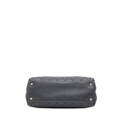 Chanel Cc Quilted Lambskin Pin Tuck Tote