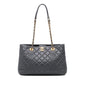 Chanel Cc Quilted Lambskin Pin Tuck Tote